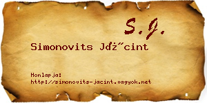 Simonovits Jácint névjegykártya